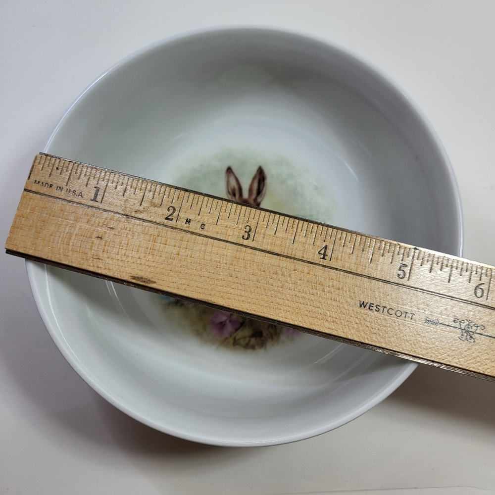 Pottery Barn Meadow Bunny BOWL Easter Rabbit Upright Cereal Soup 5.625" NWT - Picture 3 of 8